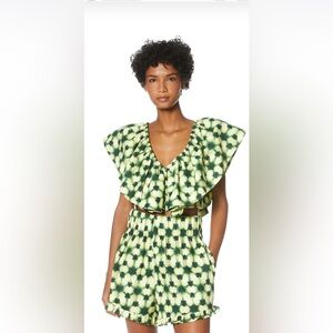 AMUR Freta Ruffle  Tie Dye Top and Shorts Set Size  M